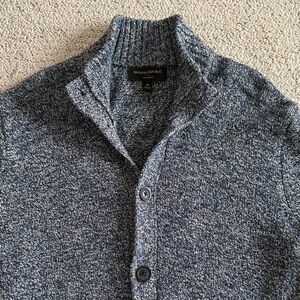 Banana Republic Linen‎ Cotton Men's Blue Cardigan Sweater Medium Button Up